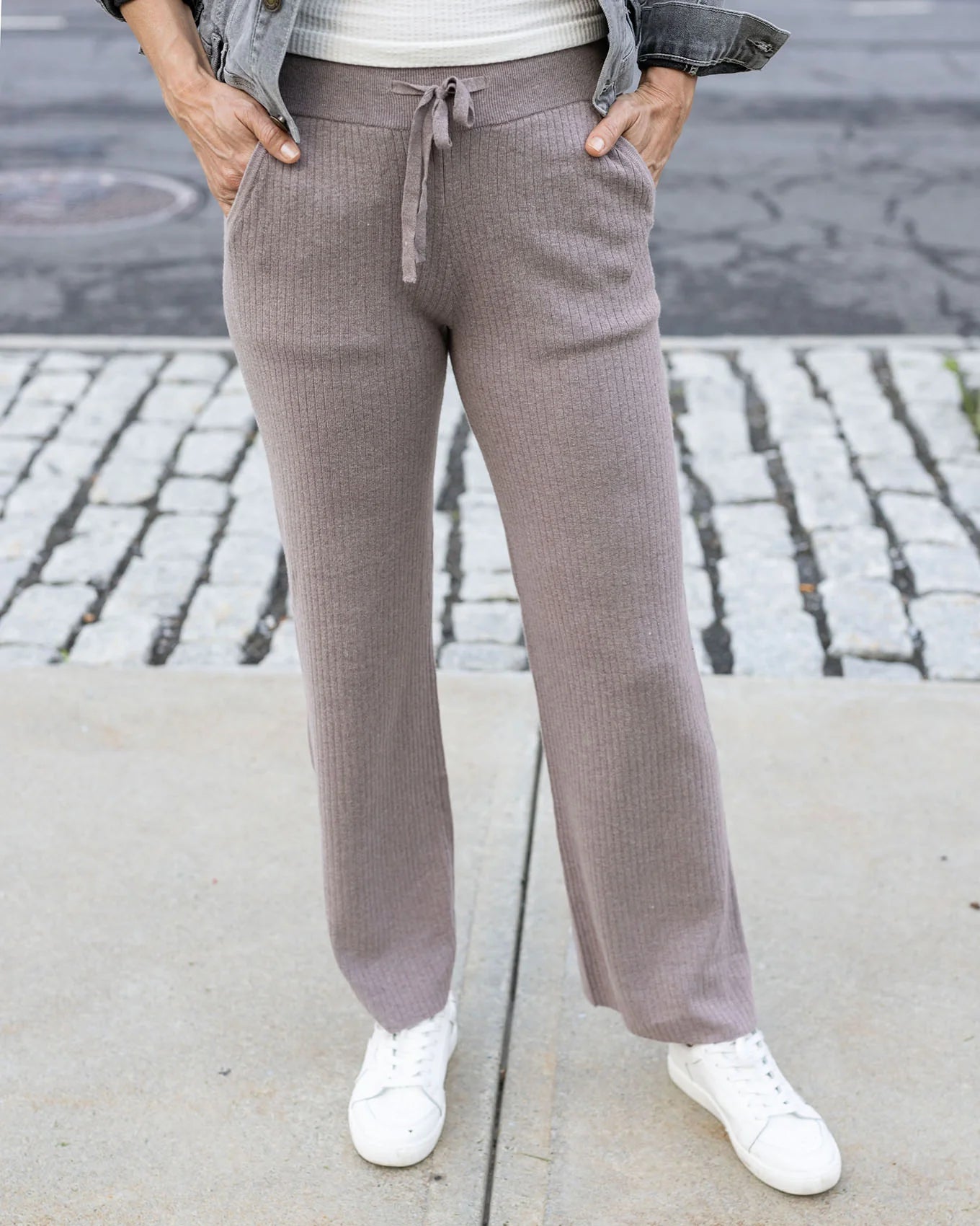 Grace & Lace | Classic & Cozy Ribbed Sweater Pants | Almondine