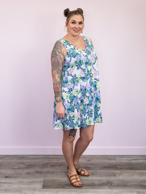 *NEW* Neon Lights Floral Dress | Ivory & Multi