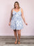 *NEW* DEX | Mamma Mia Printed Mini Dress | White & Blue Paisley