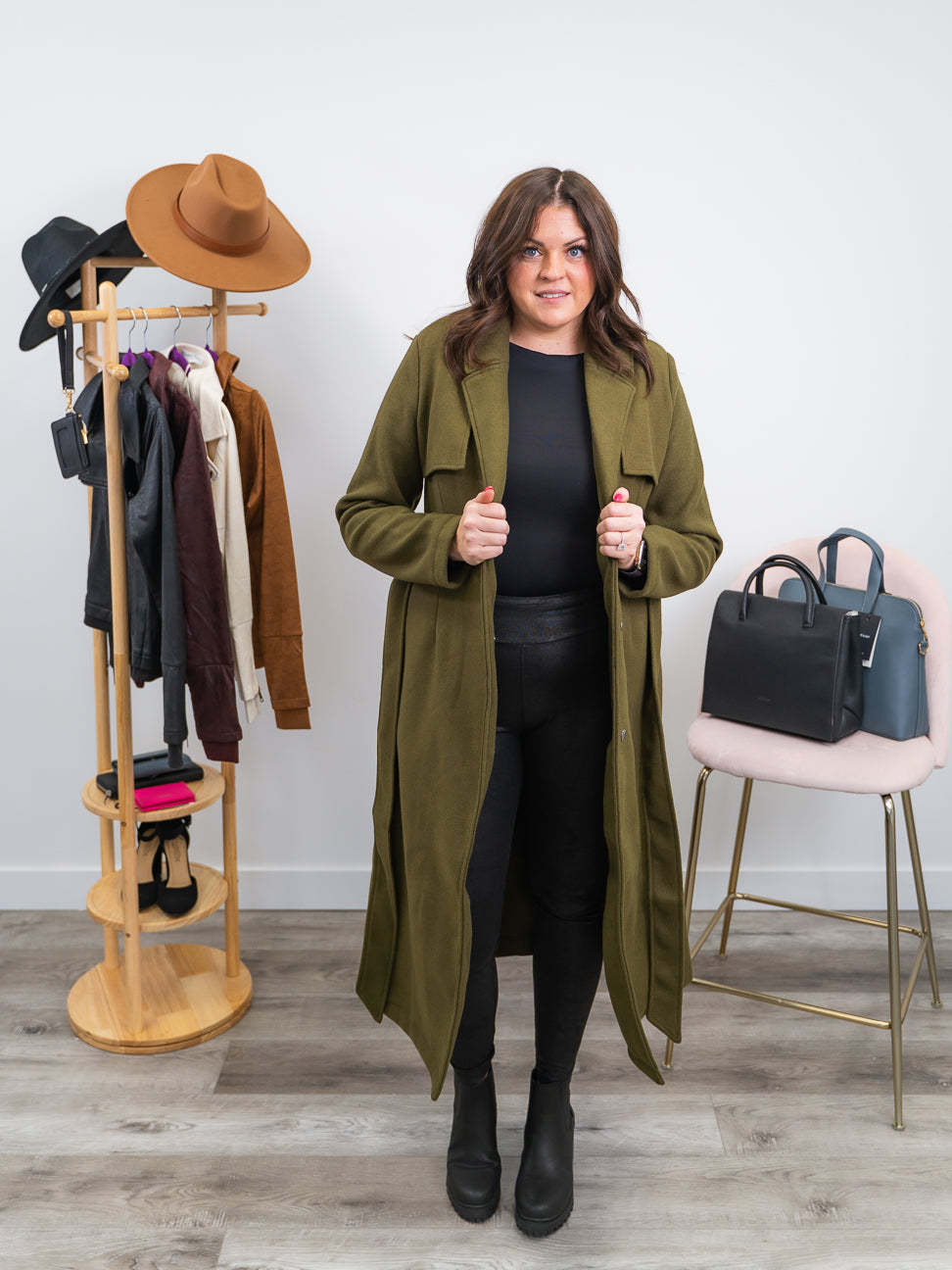 *FINAL SALE* RD Style | Maddison Belted Military Coat | Dark Olive