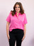 DEX | Save It Casual Satin Tee Button Down | Bright Pink