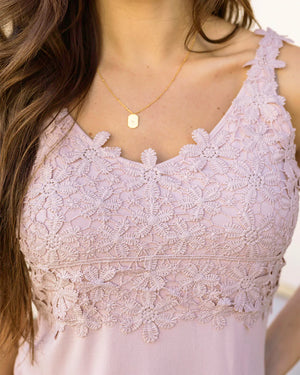 *NEW* Grace & Lace | Floral Lace Tank Top | Dusty Pink
