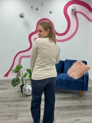 *NEW* Elle Long Sleeve Top | Sand Beige