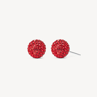 *CYBER MONDAY* Hillberg & Berk | Sparkle Ball Stud Earrings | Red Velvet