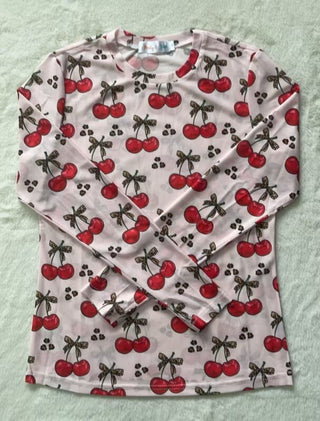 PREORDER Shirley Maggie Mesh Top | Cherries - shipping late January