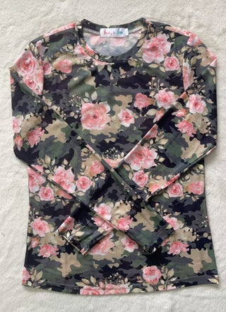 PREORDER Shirley Maggie Mesh Top | Floral Camo - shipping late January