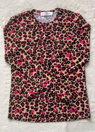 PREORDER Shirley Maggie Mesh Top | Hot Pink Leopard - shipping late January