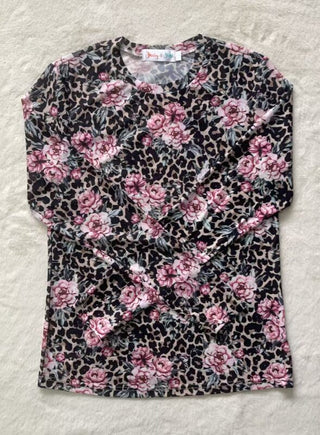 PREORDER Shirley Maggie Mesh Top | Leopard Floral - shipping late January