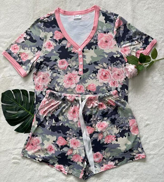PREORDER Shirley Pajama Set | Tee & Shorts | Floral Camo - shipping late January