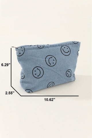 *DOOR CRASHERS* Smiley Face Corduroy Clutch Bag | 5 Colours