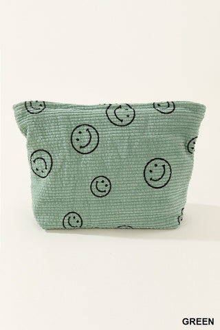 *DOOR CRASHERS* Smiley Face Corduroy Clutch Bag | 5 Colours