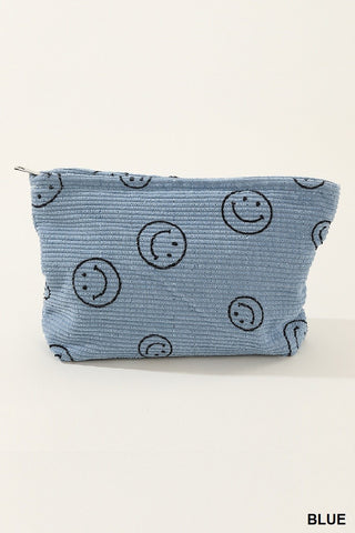 *DOOR CRASHERS* Smiley Face Corduroy Clutch Bag | 5 Colours