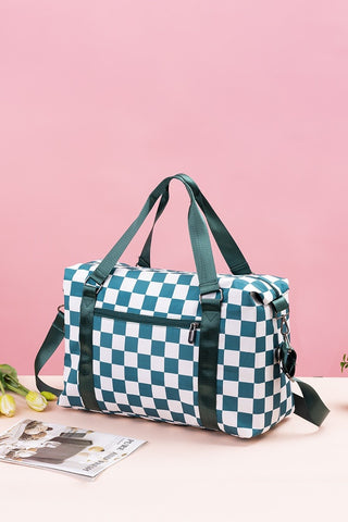 *NEW* Take Me There Checkered Duffle Bag | Green
