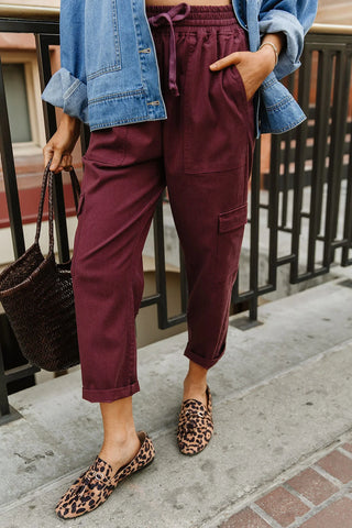 *NEW* Ampersand | Cargo Cutie Crop Pant | Wine