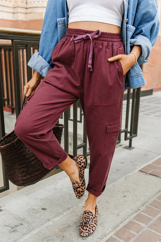 *NEW* Ampersand | Cargo Cutie Crop Pant | Wine