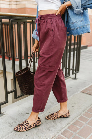 *NEW* Ampersand | Cargo Cutie Crop Pant | Wine