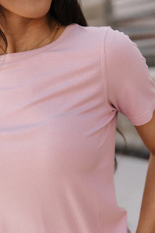 Ampersand | Ribbed Lulu Tee | Blush