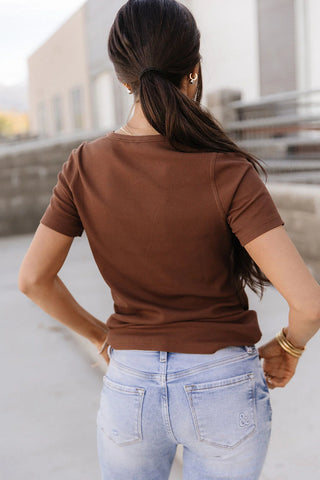 Ampersand | Ribbed Lulu Tee | Coffee
