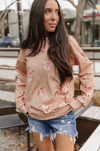 *NEW* Ampersand | University Side Slit Pullover | Peachy Petals
