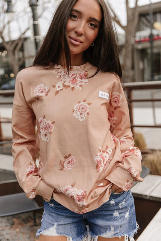 *NEW* Ampersand | University Side Slit Pullover | Peachy Petals