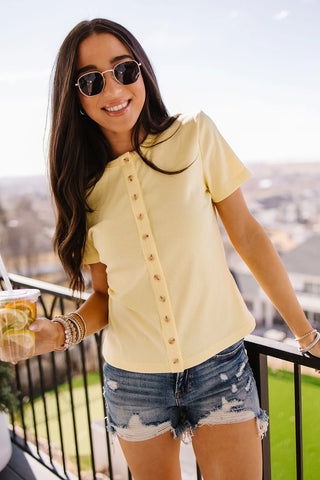 *NEW* Ampersand | Button Front Lulu Tee | Banana