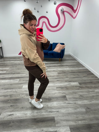 *FINAL SALE* Woodstock Color Fade Stripe Hoodie | Brown Combo