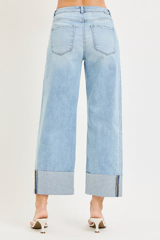 *NEW* Risen | Double Waistband Crop Barrel Jeans | Light | Bernard