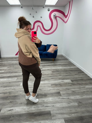 *FINAL SALE* Woodstock Color Fade Stripe Hoodie | Brown Combo