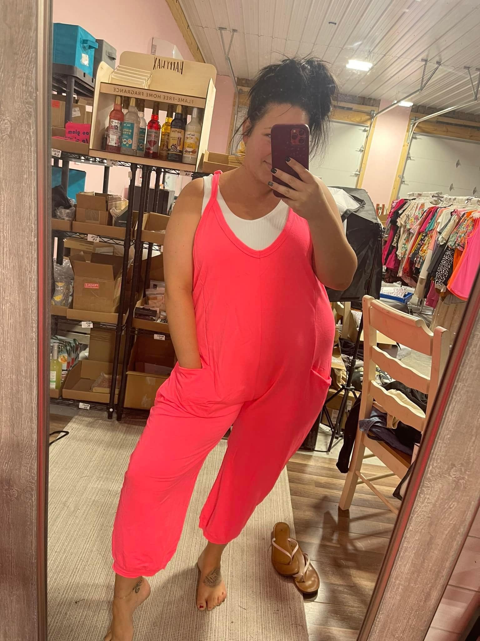 PREORDER Becky Romper | SOLID | Neon Hot Pink - shipping early June