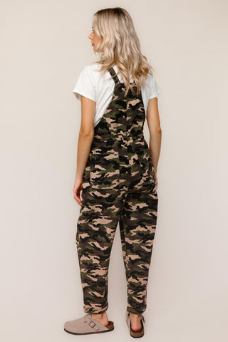 *FINAL SALE* Stealth Mode Camo Overall Jumpsuit | Olive & Taupe