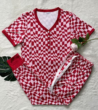 PREORDER Shirley Matching Set | Tee & Joggers | Wavy Check - shipping late January