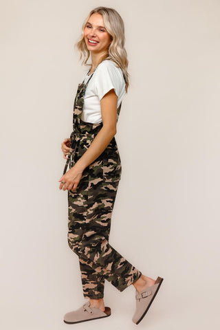 *FINAL SALE* Stealth Mode Camo Overall Jumpsuit | Olive & Taupe