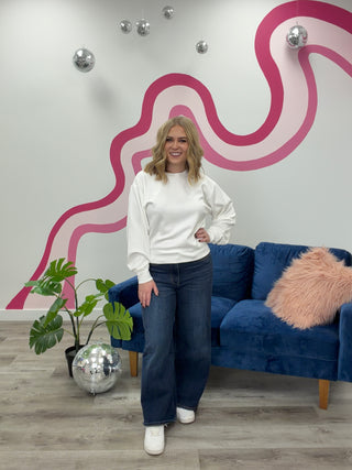 *NEW* Nelly Knit Crew Neck Sweatshirt | White