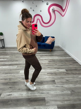 *FINAL SALE* Woodstock Color Fade Stripe Hoodie | Brown Combo