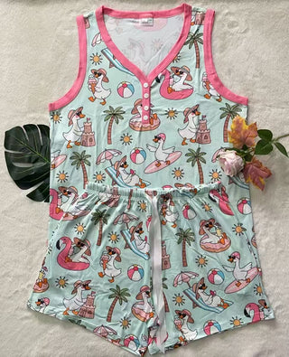 PREORDER Shirley Pajama Set | Tank & Shorts | A Day at the Beach - shipping early June