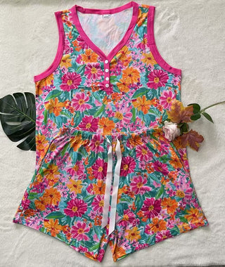 PREORDER Shirley Pajama Set | Tank & Shorts | Beauty Florals - shipping early June