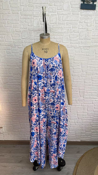 PREORDER Shirley Mariana Romper | Blue Floral Garden - shipping early June