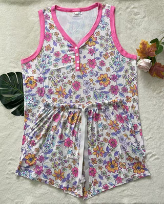 PREORDER Shirley Pajama Set | Tank & Shorts | Dainty Florals - shipping early June