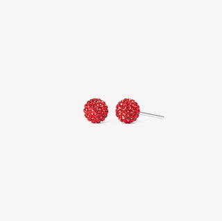 *CYBER MONDAY* Hillberg & Berk | Sparkle Ball Stud Earrings | Red Velvet