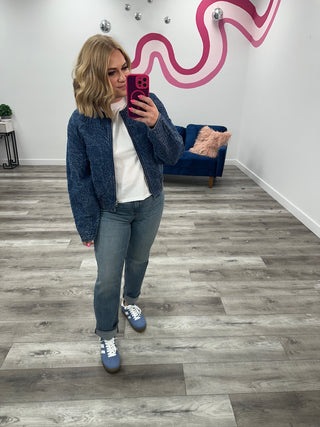 DEX | Sunshine Quilted Bomber Jacket | Washed Indigo