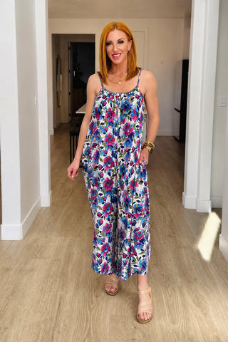PREORDER Shirley Mariana Romper | Hot Pink Teal Floral - shipping mid August