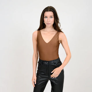 *WAREHOUSE FIND* Second Skin | Valentina Double V Bodysuit | Copper (XS, S)