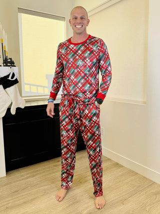 PREORDER Shirley Matching Holiday Set | MENS | Snowflake Plaid - shipping mid October