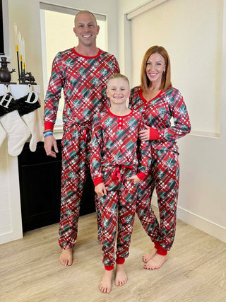PREORDER Shirley Matching Holiday Set | MENS | Snowflake Plaid - shipping mid October