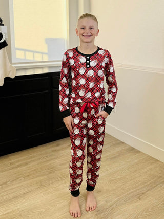 PREORDER Shirley Matching Holiday Set | KIDS | Plaid Santa - shipping late October