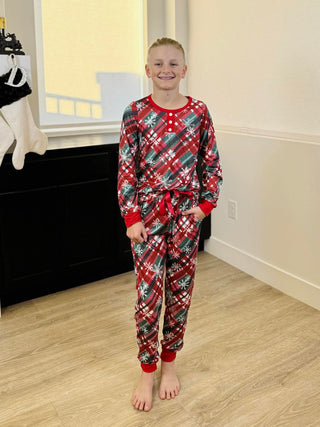 PREORDER Shirley Matching Holiday Set | KIDS | Snowflake Plaid - shipping mid October