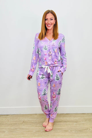 PREORDER Shirley Matching Set | Long Sleeve & Joggers | Purple Nutcracker - shipping early November