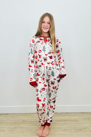 PREORDER Shirley Matching Set | KIDS | Christmas Geese - shipping early November