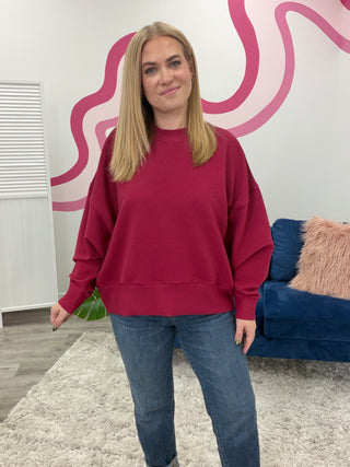 *NEW* Minnie Ribbed Pullover | Cabernet