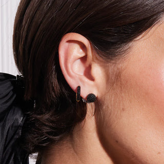 Hillberg & Berk | Sparkle Ball Stud Earrings | Black